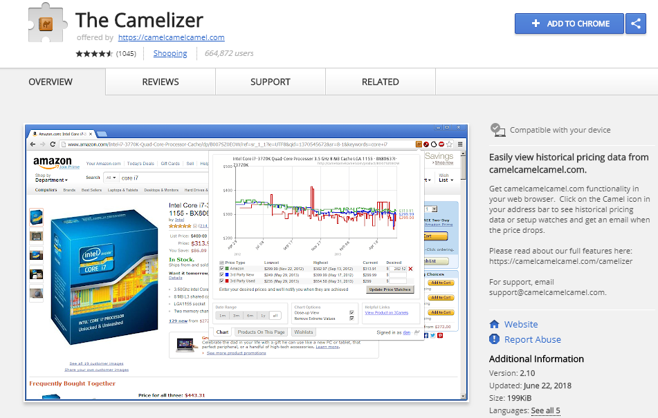 The Camerlizer Amazon Extension